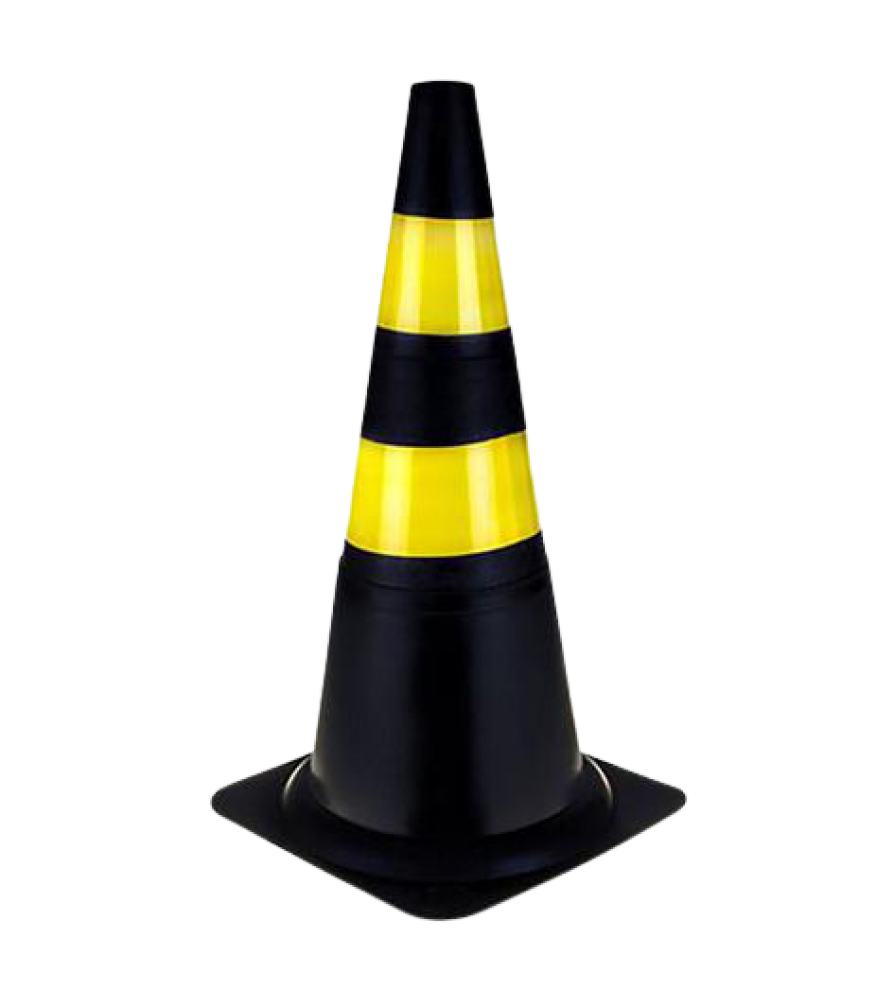 CONE 75CM RÍGIDO COM FAIXA REFLETIVA